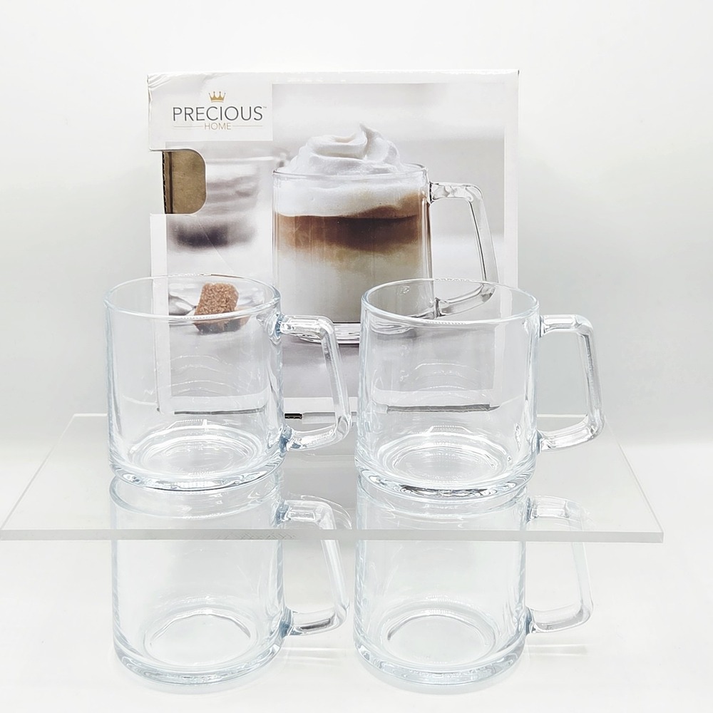 Precious Home Gabriella Set Of 4 Irish Coffee Glass Mug Set 12.5 oz  Drinkware